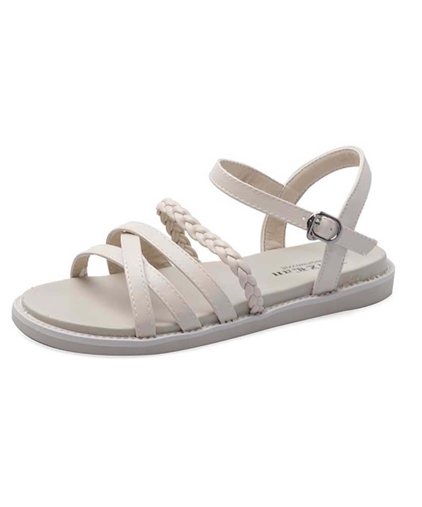 white cross sandals