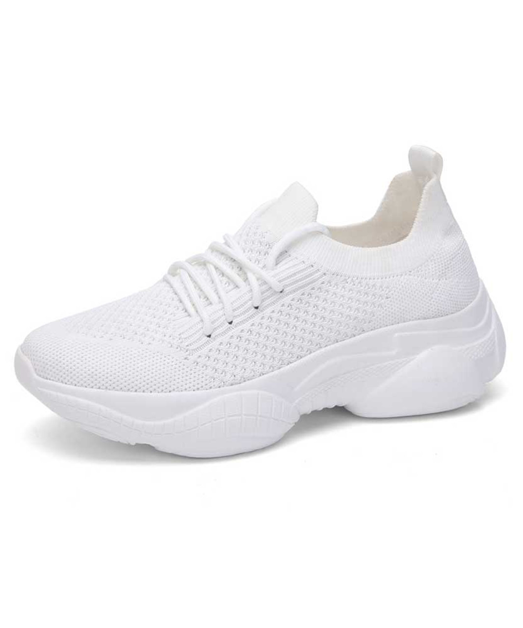 White sock like fit flyknit texture pattern shoe sneaker trainers ...