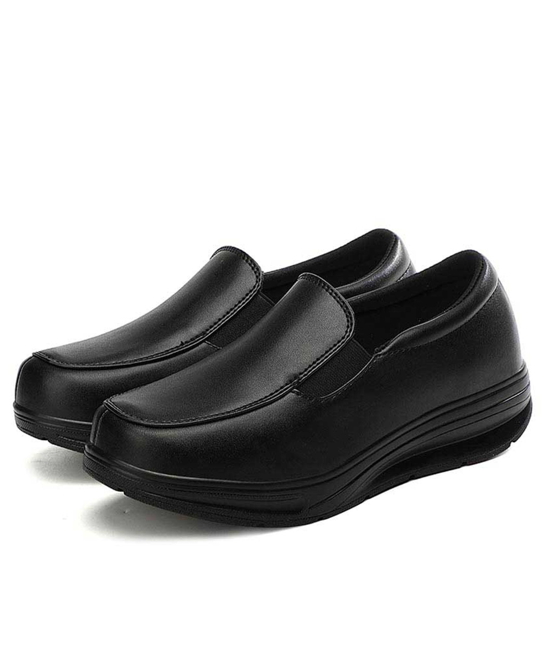 Plain black store slip on shoes