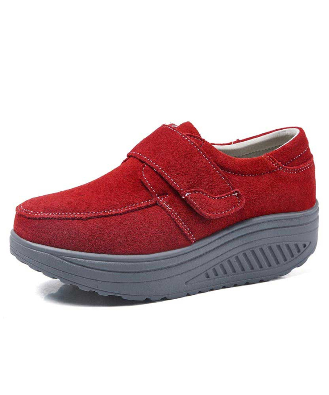 red velcro sneakers