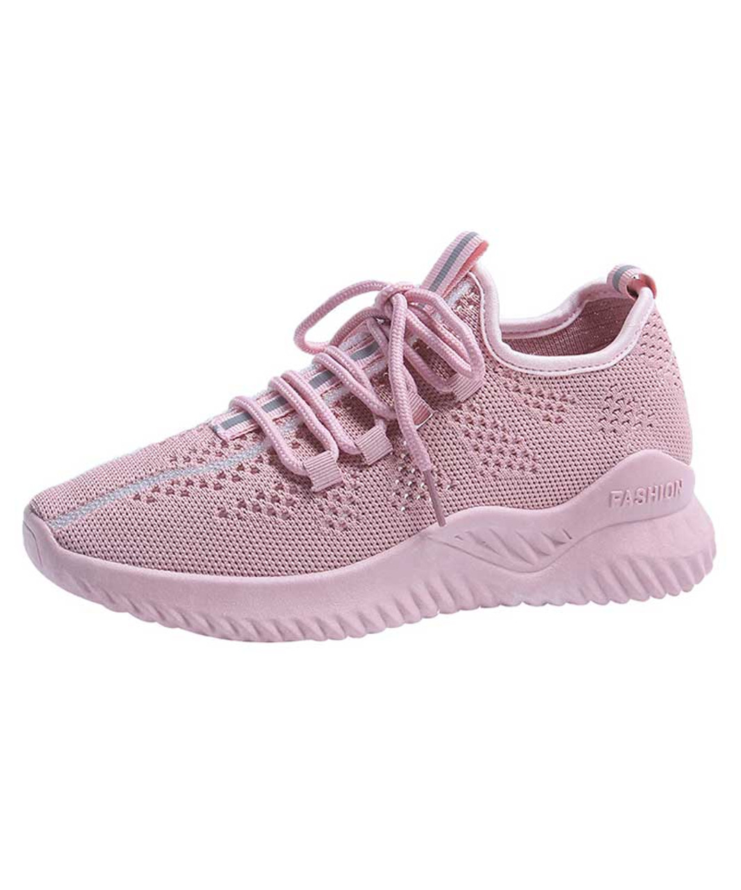 pink lace sneakers