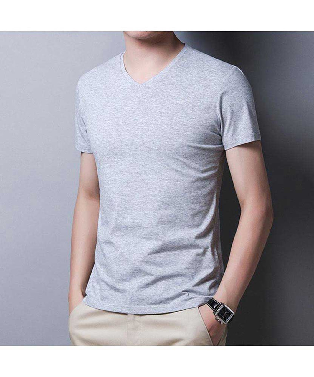 Plain v neck clearance t shirts for men