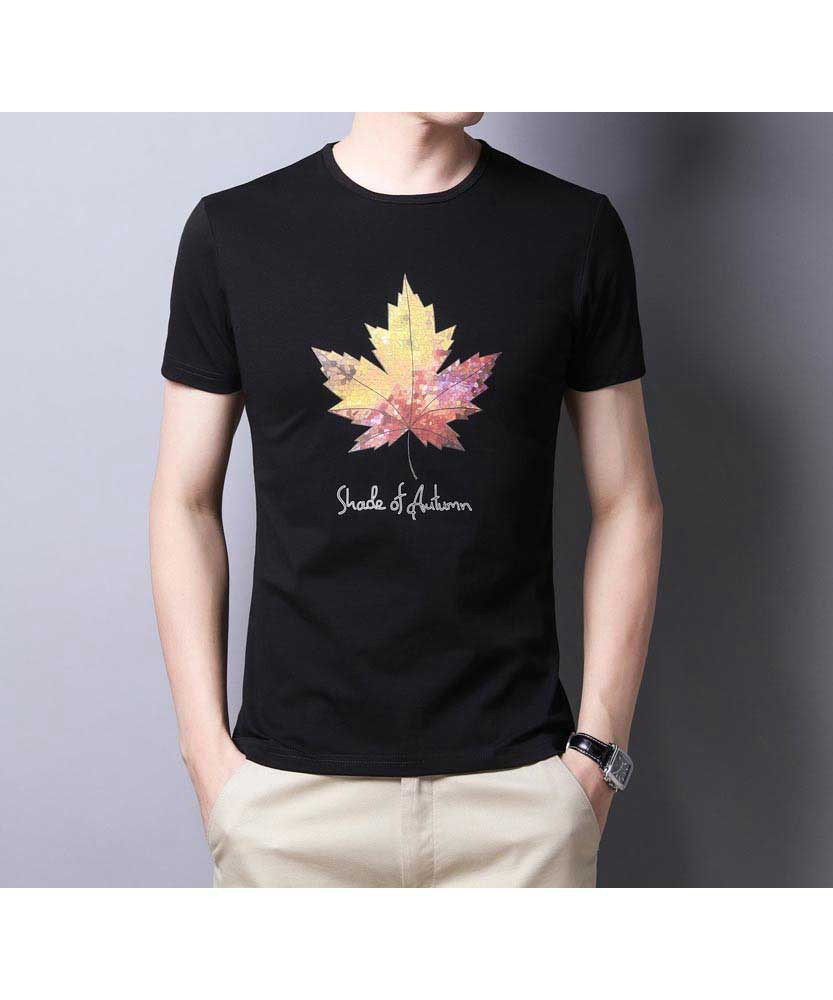 autumn leaf pattern short sleeve 