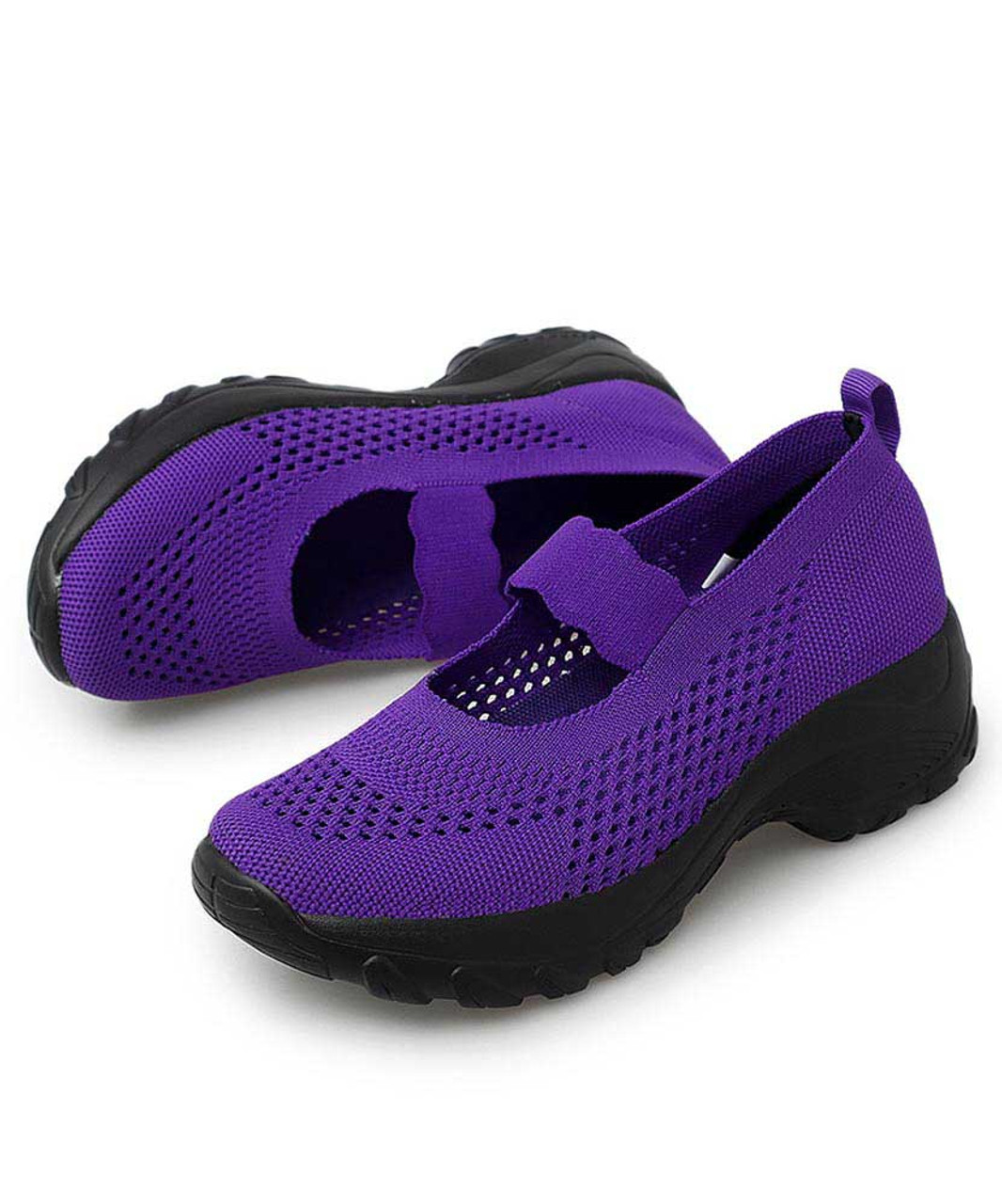 Purple hollow slip on double rocker bottom sneaker | Womens rocker ...