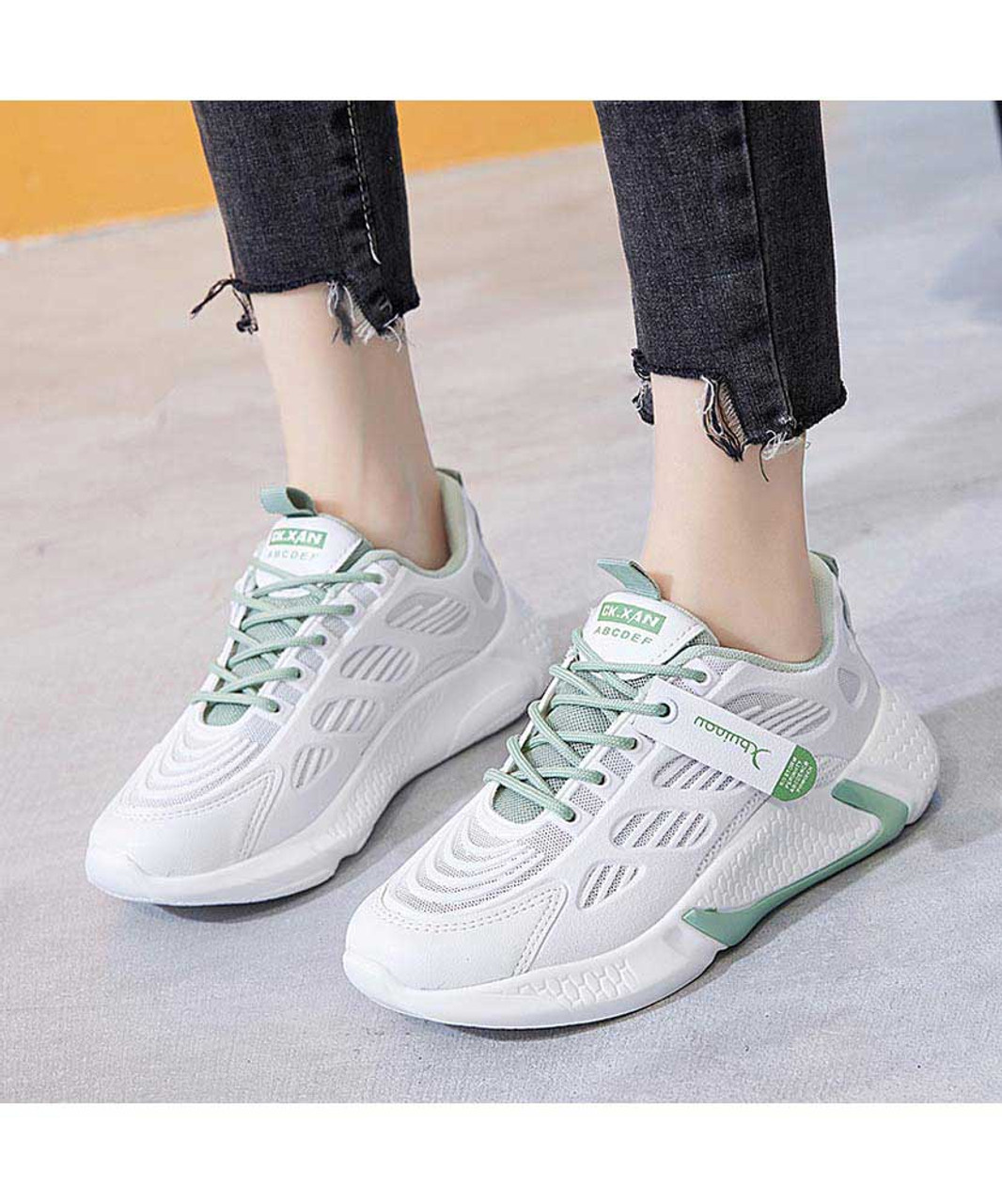 White green stripe casual shoe sneaker | Womens sneakers shoes online ...