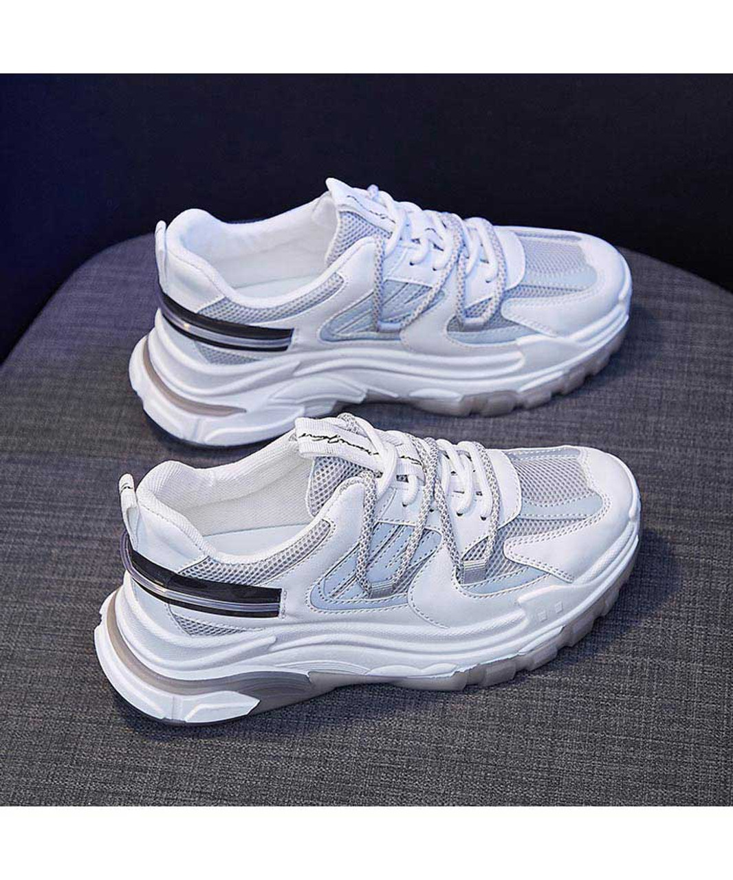 White casual back stripe shoe sneaker | Womens sneakers shoes online 2437WS