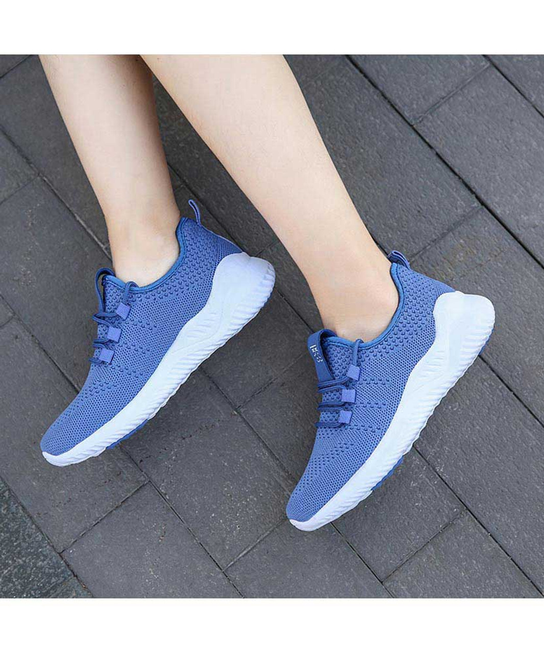 Blue number 55 print flyknit casual shoe sneaker | Womens sneakers ...
