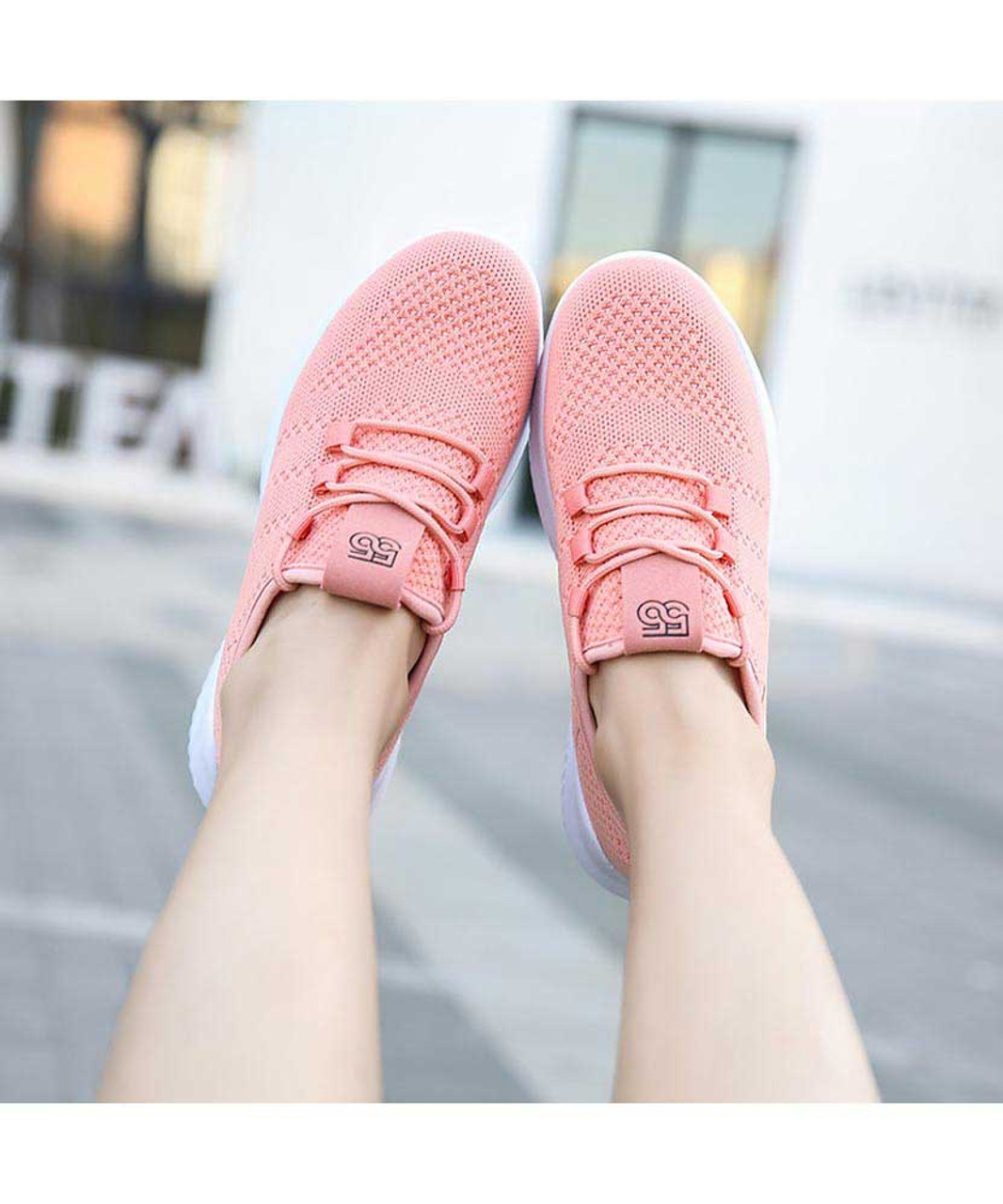 Pink number 55 print flyknit casual shoe sneaker | Womens sneakers ...