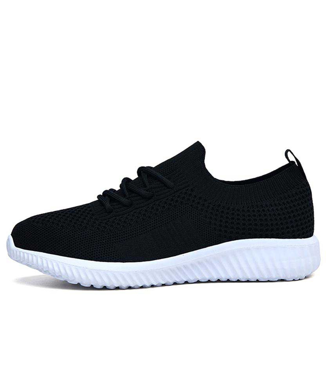 Black texture flyknit casual shoe sneaker | Womens sneakers shoes ...