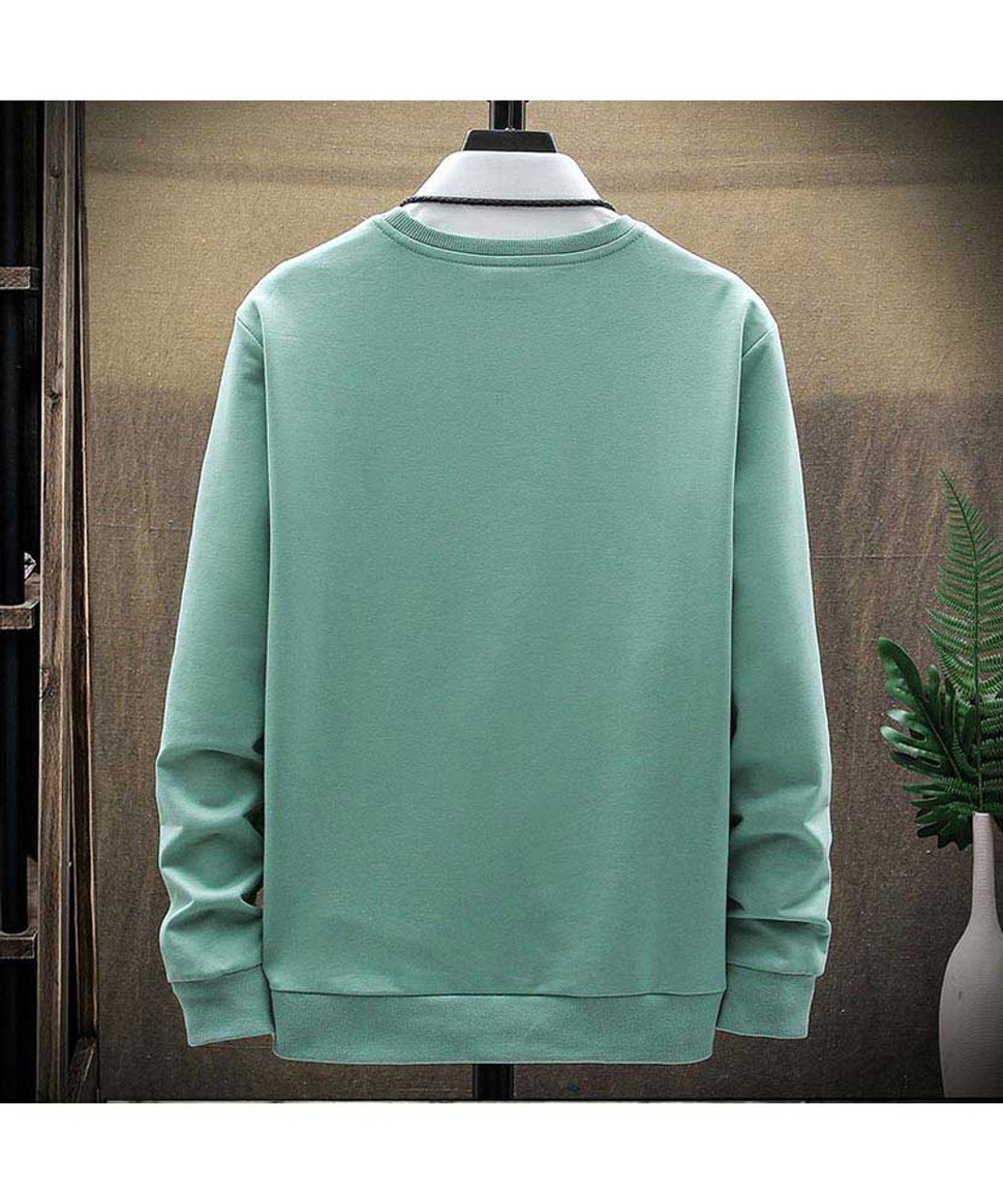 Green letter pattern PROTECT print pull over sweatshirt | Mens ...