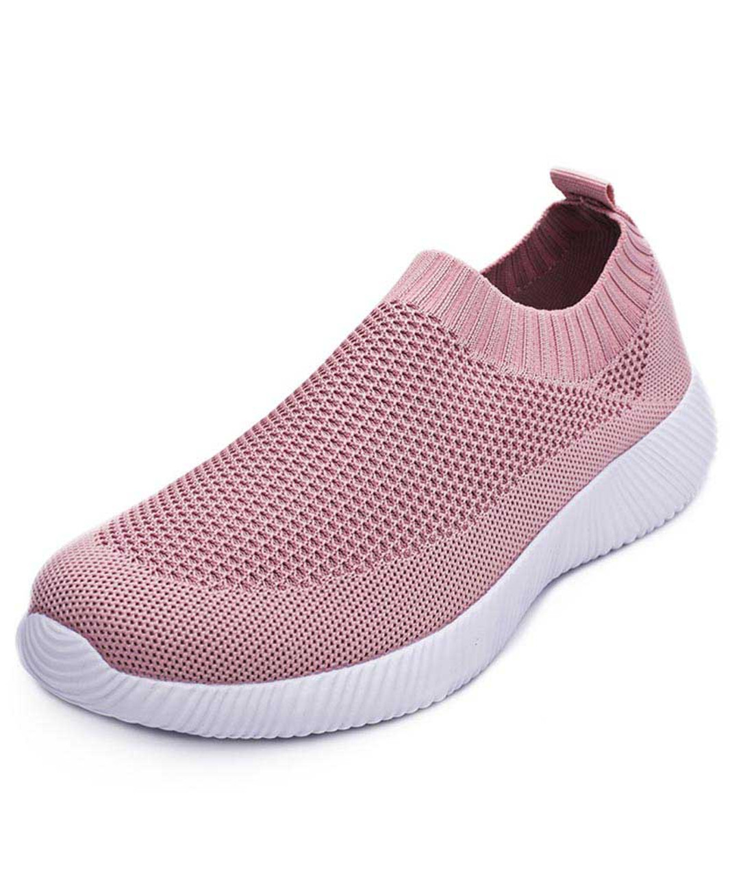 womens pink slip on sneakers