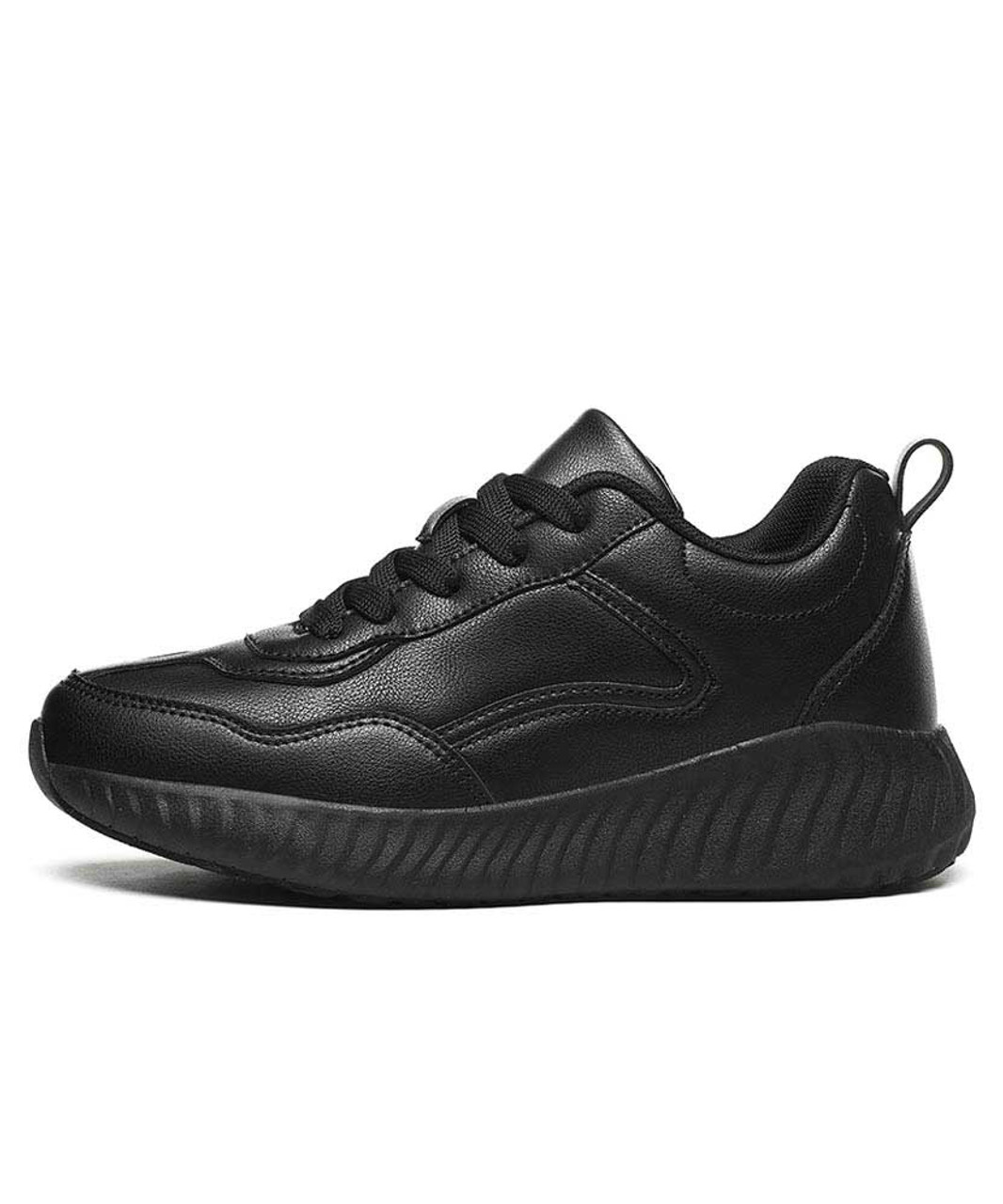Black casual plain lace up shoe sneaker | Womens sneakers shoes online ...