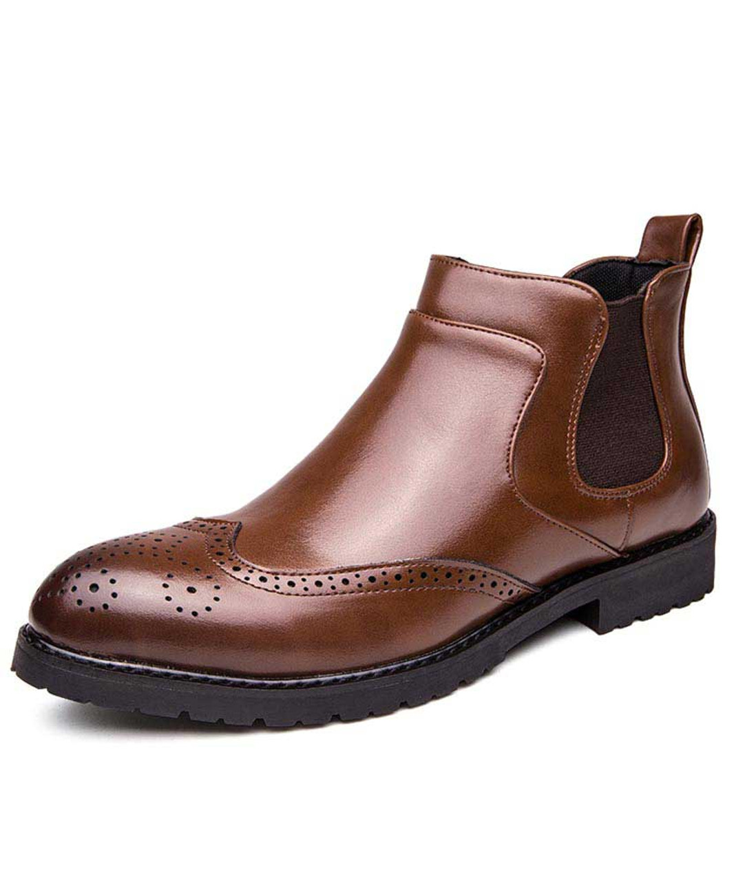 brogue slip on boots