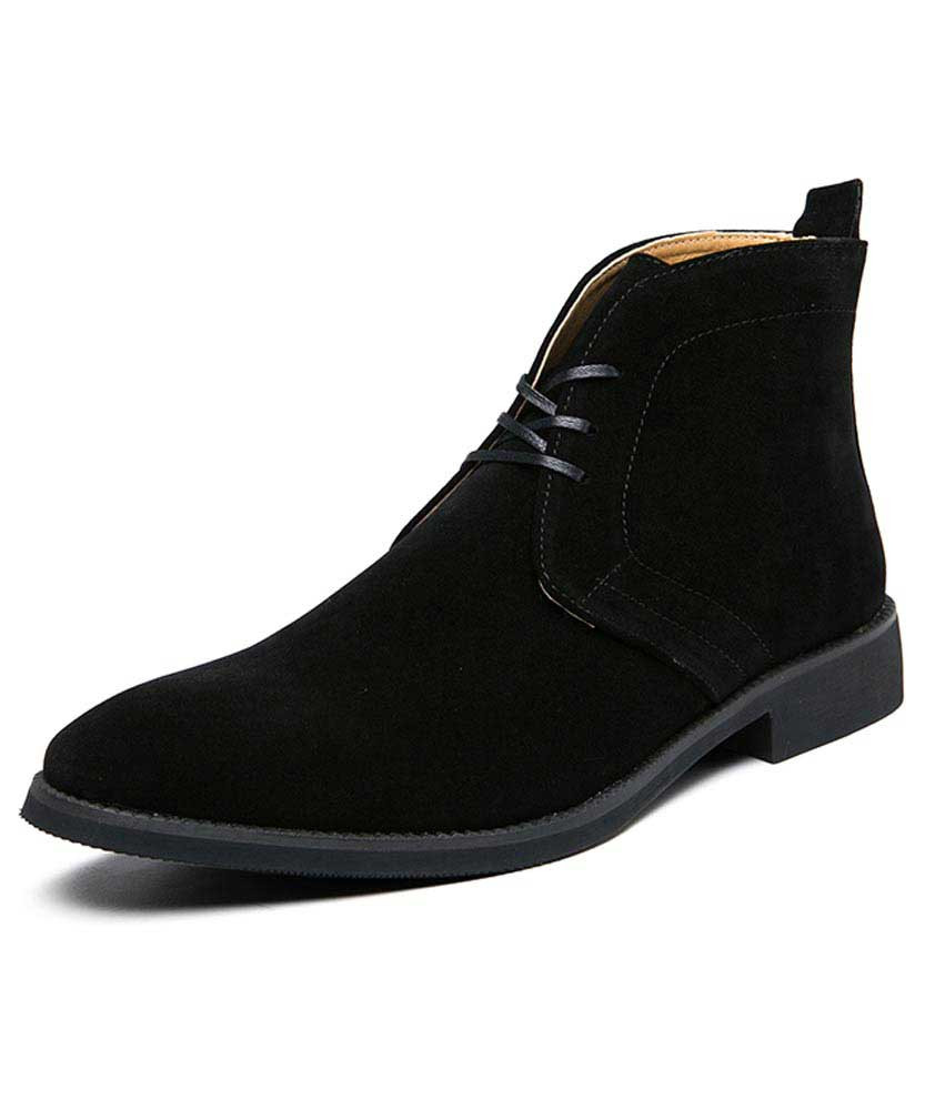 mens black suede dress boots
