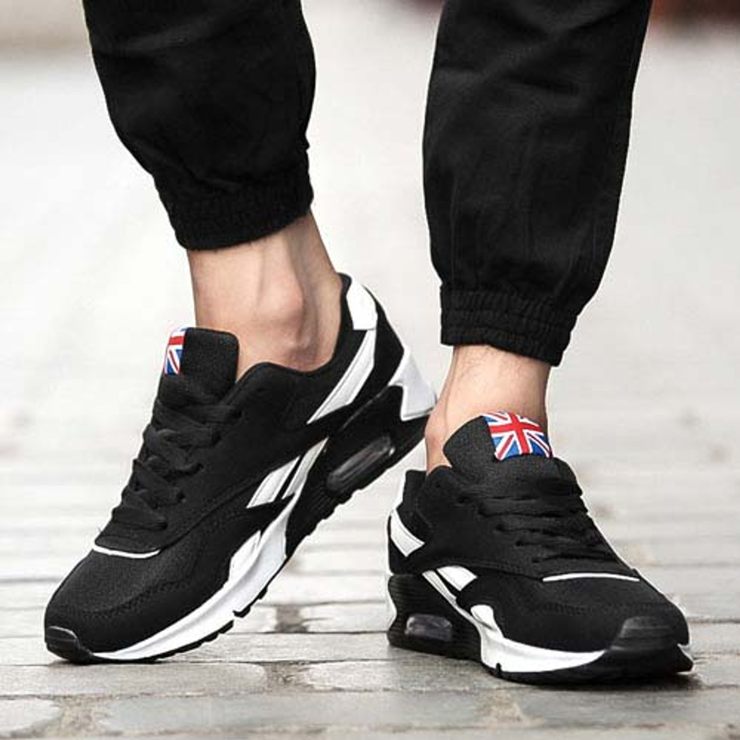 Black pattern flag print leather lace up shoe sneaker | Mens shoes ...