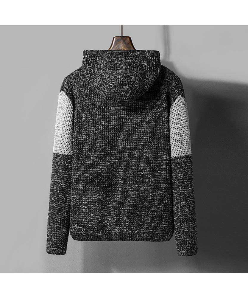 Grey DO IT FOR THE FUTURE pattern hooded sweater Mens sweaters & jumpers online 1587MCLO