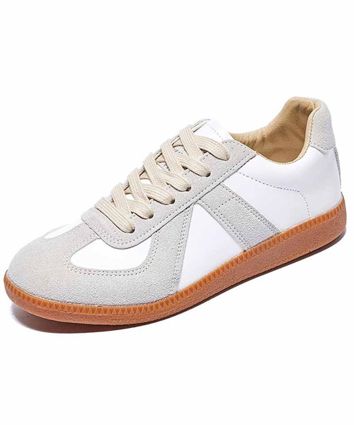 Women's grey beige casual suede lace up shoe sneaker 01