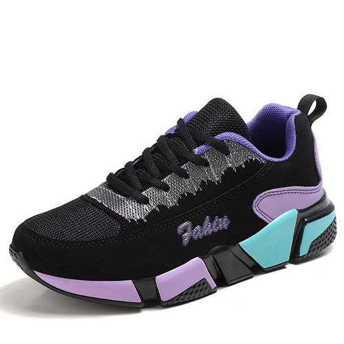 Black purple pattern sport shoe sneaker 01
