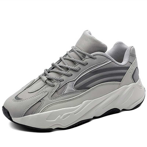 Men's beige stripe accents casual shoe trainer 01