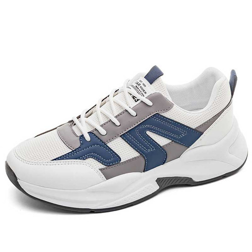 Men's white blue label print casual shoe sneaker 01