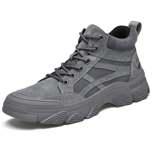 Men's grey sewn accents pattern shoe sneaker 01