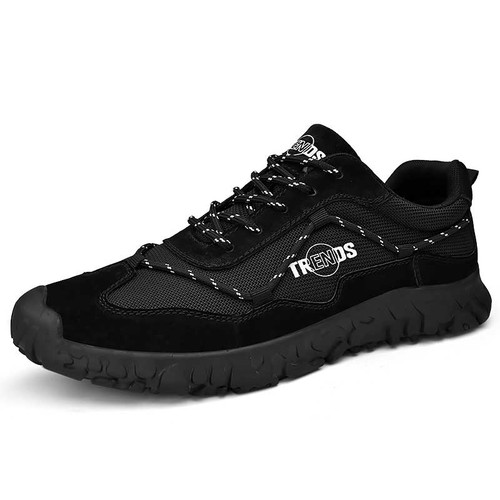 Men's black splicing pattern print shoe sneaker 01