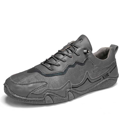 Men's grey croc skin pattern sewn accents shoe sneaker 01