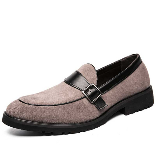 Men's apricot monk strap slip on dress shoe 01