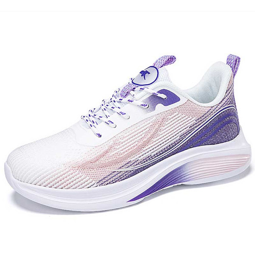 Women's purple pink flyknit stripe texture pattern shoe sneaker 01