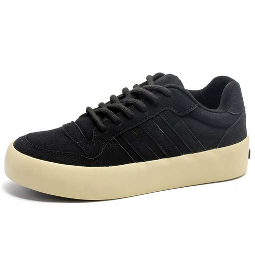 Men's black plain stripe block casual shoe sneaker 01