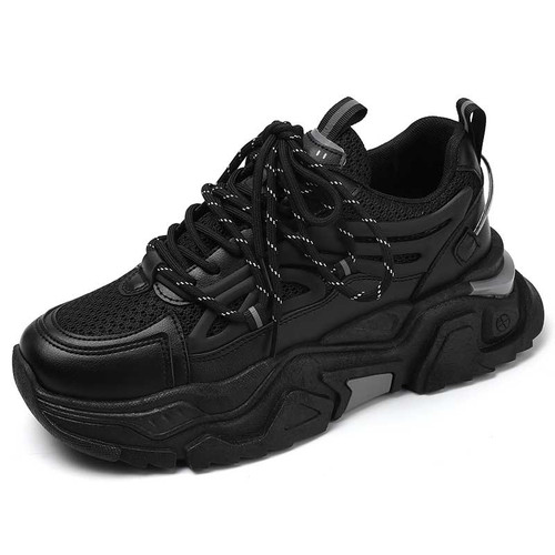 Men's black casual mesh vamp sport shoe sneaker 01