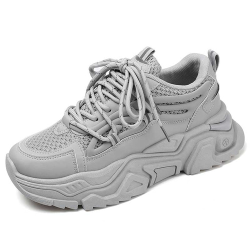 Men's grey casual mesh vamp sport shoe sneaker 01