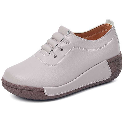 Women's grey thread accents lace rocker bottom shoe sneaker 01 Women's grey thread accents lace rocker bottom shoe sneaker 01