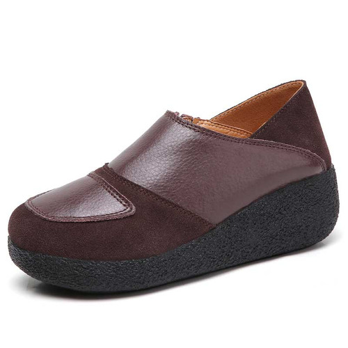 Women's coffee layer accents foldable rear slip on rocker bottom shoe 01