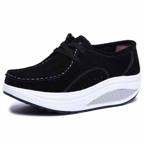 Black suede leather rocker bottom shoe sneaker 1409 01