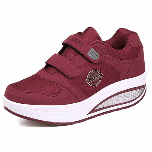 red velcro sneakers