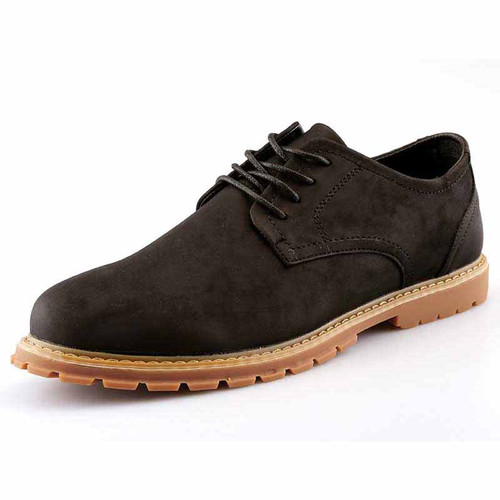 Black retro leather derby dress shoe 01