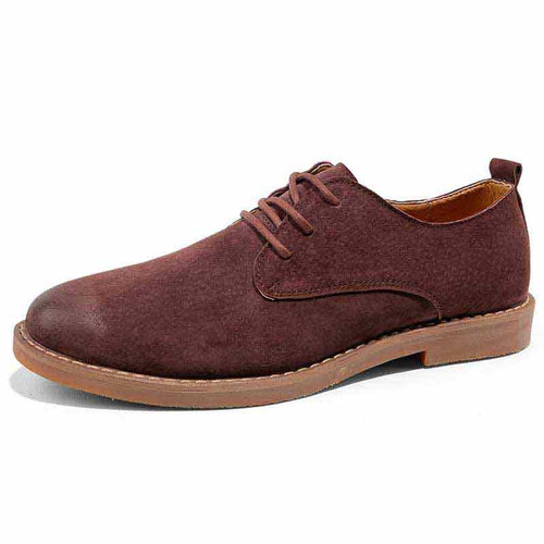 Red brown retro leather derby dress shoe 01