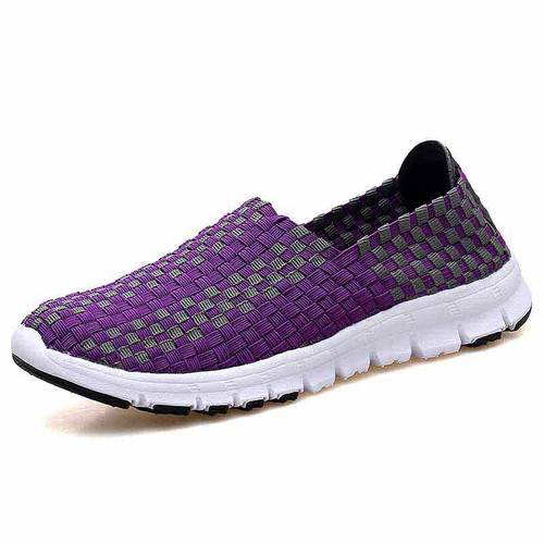 Purple knit check slip on shoe sneaker 01