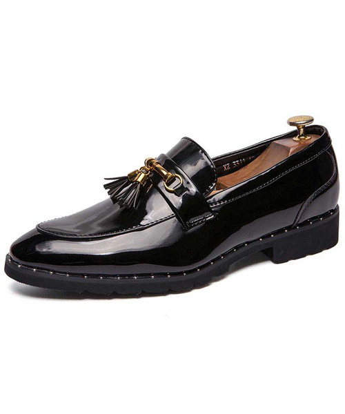 patent leather slip ons