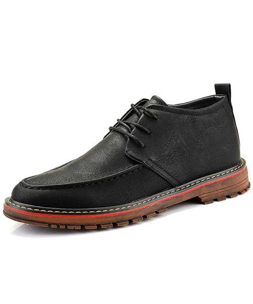 Black microfiber leather derby dress shoe 01