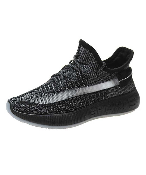 Women's black flyknit texture pattern shoe sneaker 01