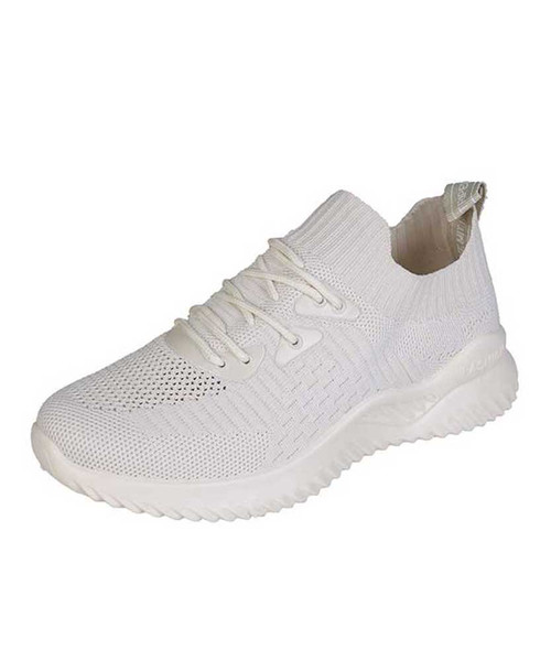 Women's beige flyknit texture pattern shoe sneaker 01