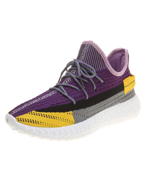 Women's purple mix color flyknit texture pattern shoe sneaker 01