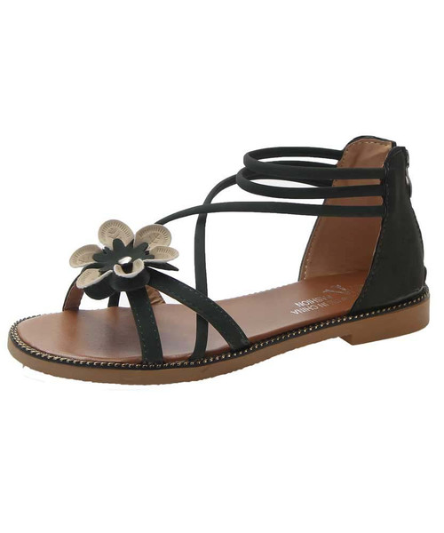 Flat Ankle Strap Casual Back Zipper Sandals