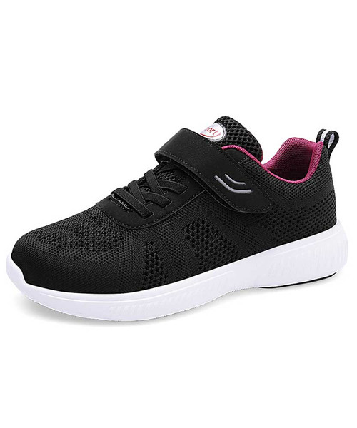 Black simple plain mesh vamp shoe sneaker 01