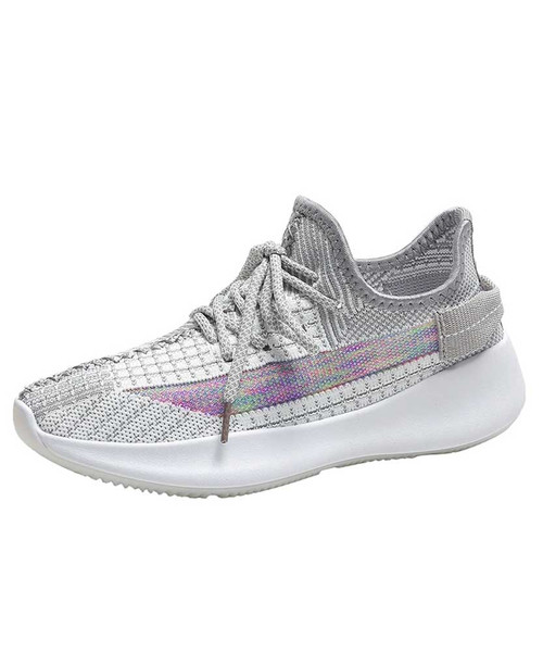 Grey rainbow color flyknit texture pattern shoe sneaker 01