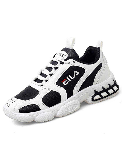 Women's black white pattern logo print shoe sneaker 01