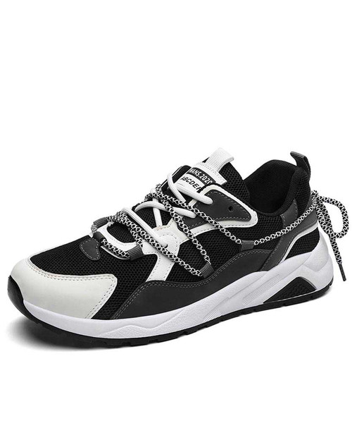 Women's black multi color shoe sneaker lace front and rear 01