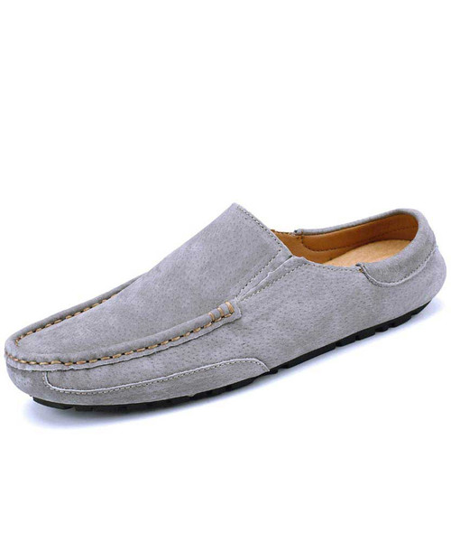 Men's grey casual slip on half shoe loafer 01